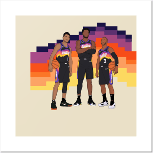 Phoenix Basketball Big 3 City Jersey Booker Ayton Paul Posters and Art